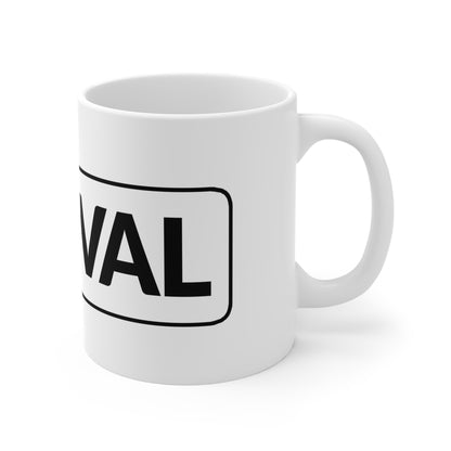 Revival Mug — Black and White Logo Coffee Cup (11 oz)