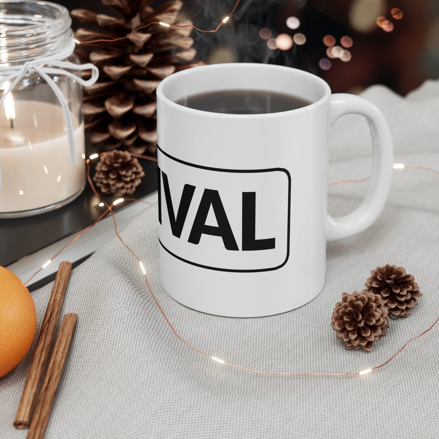 Revival Mug — Black and White Logo Coffee Cup (11 oz)